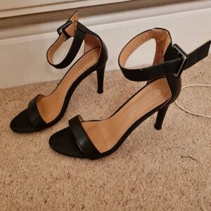 Elegant Black Ankle Strap Heels